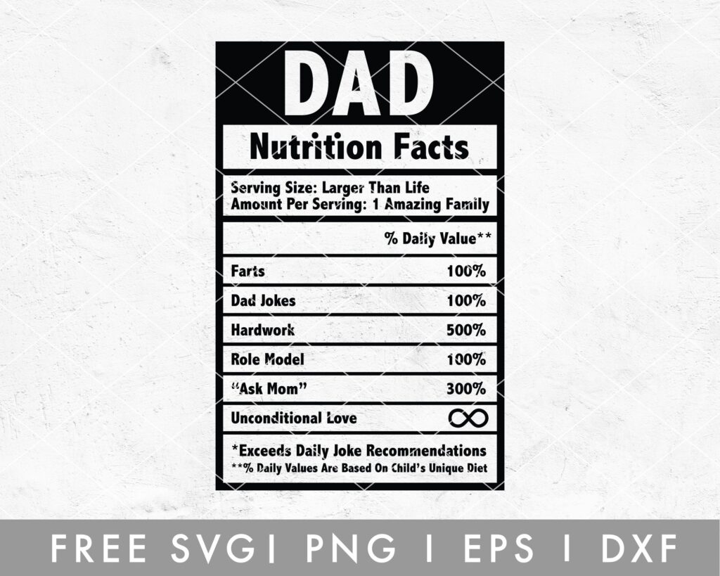 Dad nutrition facts svg free